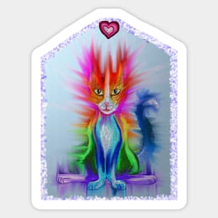 Metallic Rainbow Cat Sticker